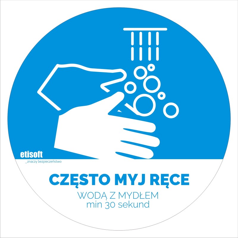 Etykieta informacyjna CZĘSTO MYJ RĘCE