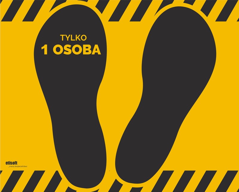 Etykieta podłogowa TYLKO 1 OSOBA
