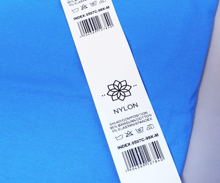 Wszywki, metki ubraniowe nylon