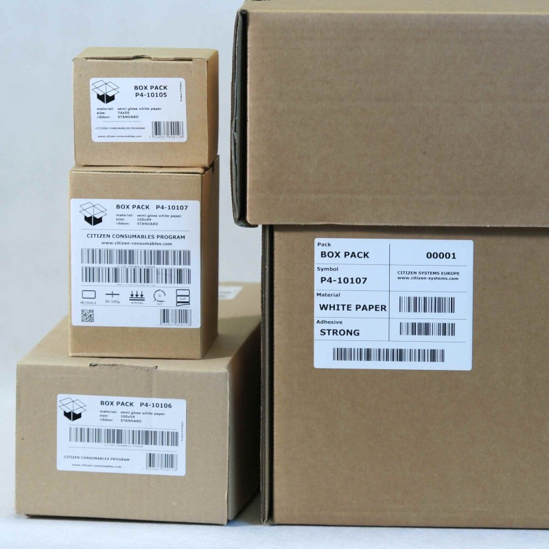 BOX PACK etykiety papierowe z kalką termotransferową