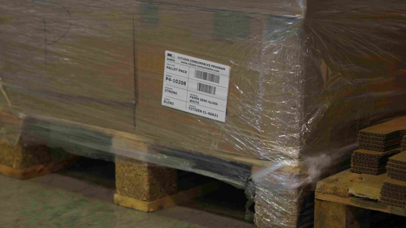PALLET PACK etykiety papierowe z kalką termotransferową